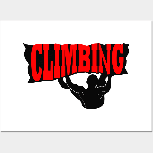 Climbing Rock Climber Mountain Wall Art by Kingluigi